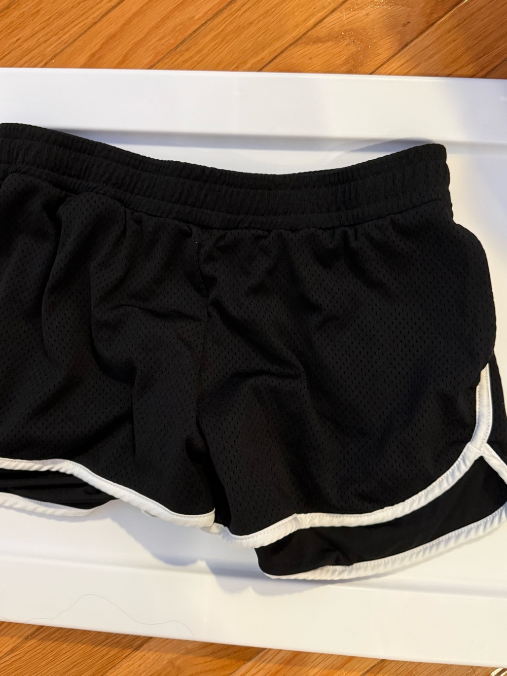 Old Navy Black Athletic Mesh Shorts with White Trim